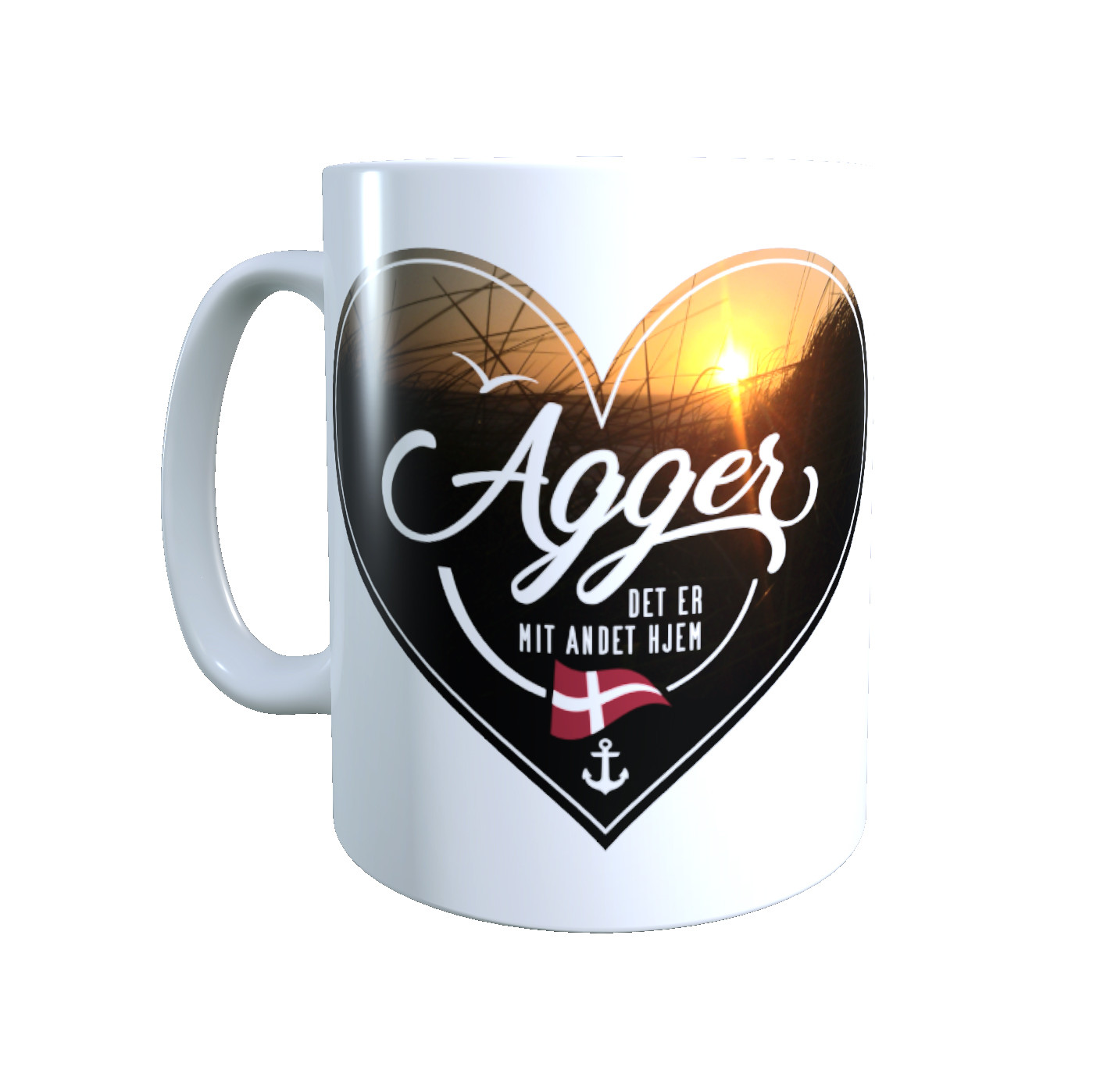 Dänemark - Meine zweite Heimat - Tasse "Agger" Herzmotiv