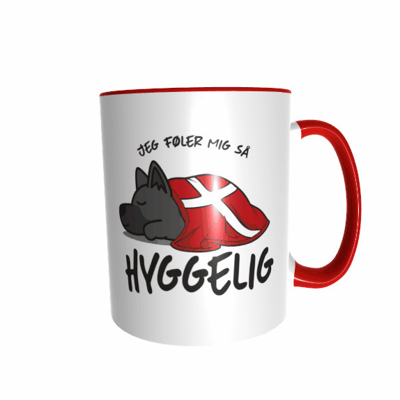 Hygge Hundetasse Schäferhund (schwarz) Dänemark mit Wunschname