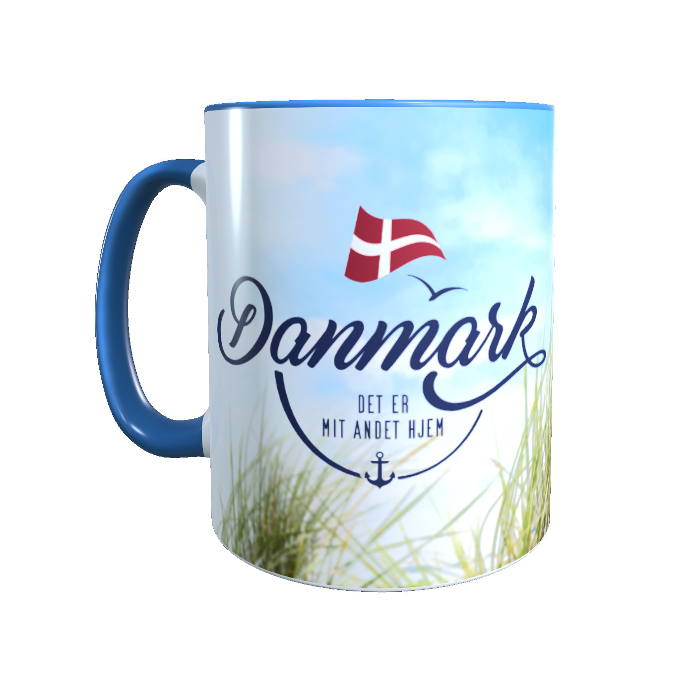 Dänemark - Meine zweite Heimat - Tasse "Danmark" Dünenmotiv