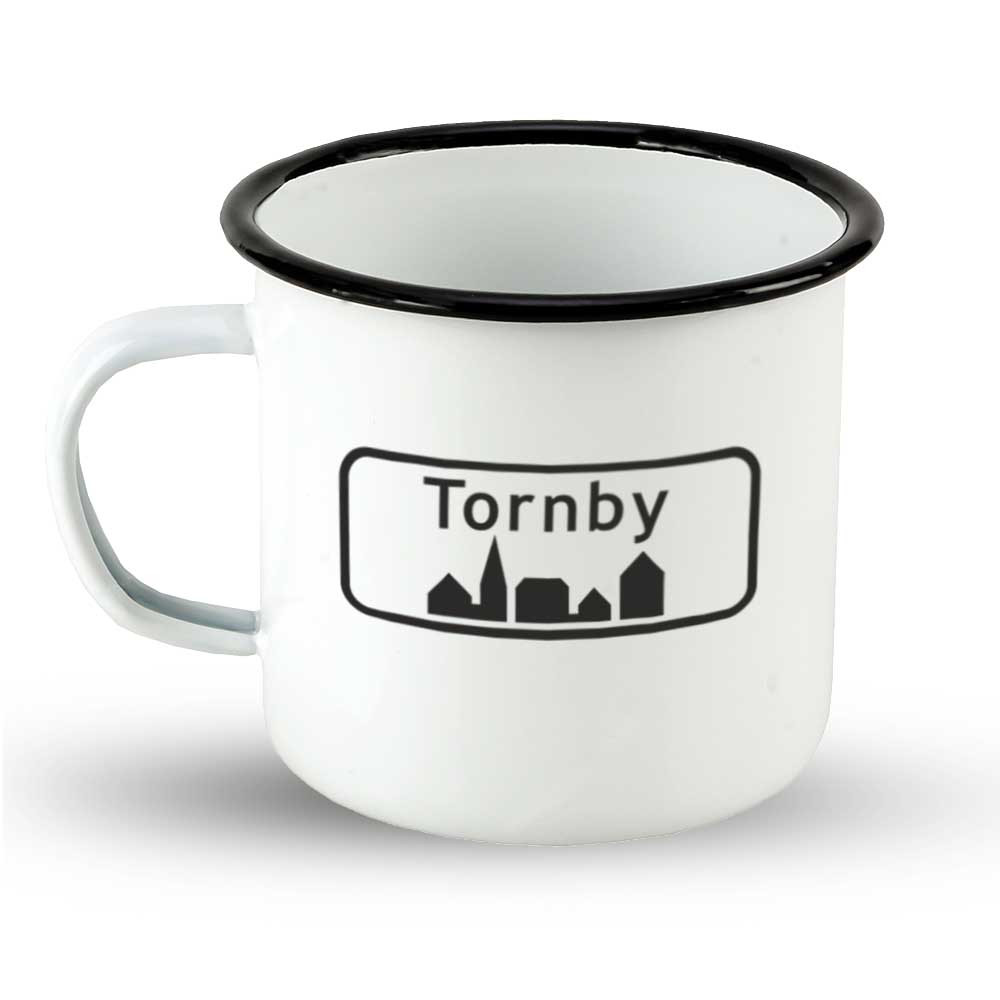 Emailletasse Ortsschild Dänemark "Tornby"