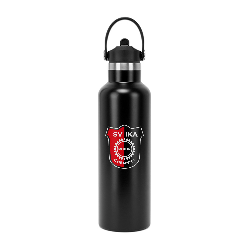 SV IKA Chemnitz - Vakuum-Sporttrinkflasche mit hochklappbarem Strohhalm
