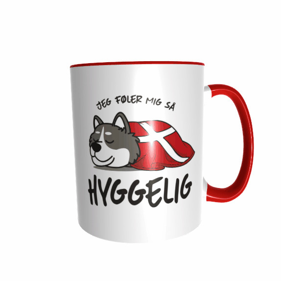 Hygge Hundetasse Husky Dänemark mit Wunschname