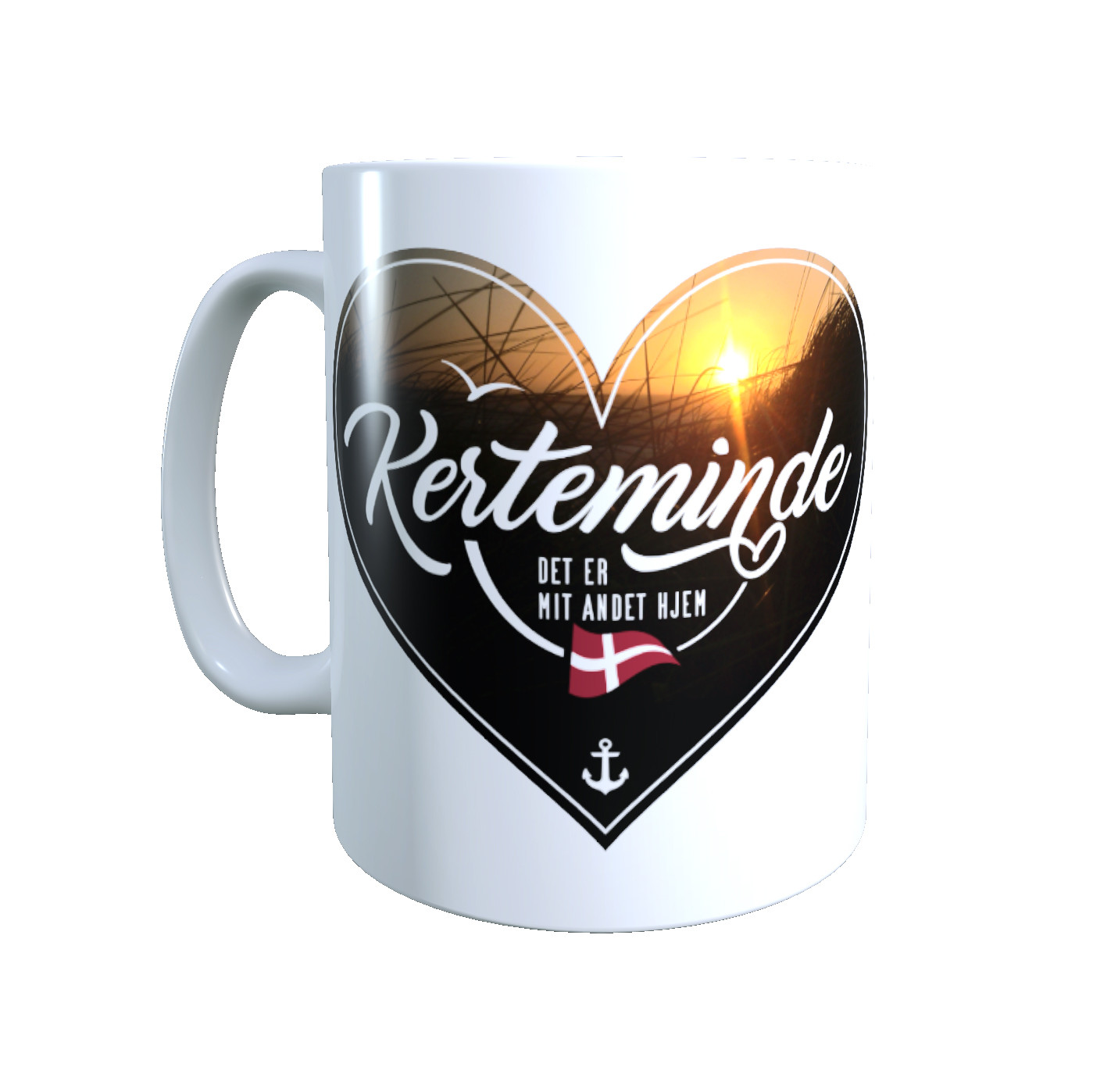 Dänemark - Meine zweite Heimat - Tasse "Kerteminde" Herzmotiv