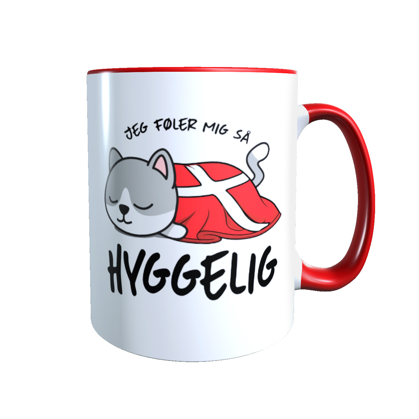 Hygge Miezetasse Munchkin (hellgrau) Dänemark mit Wunschname