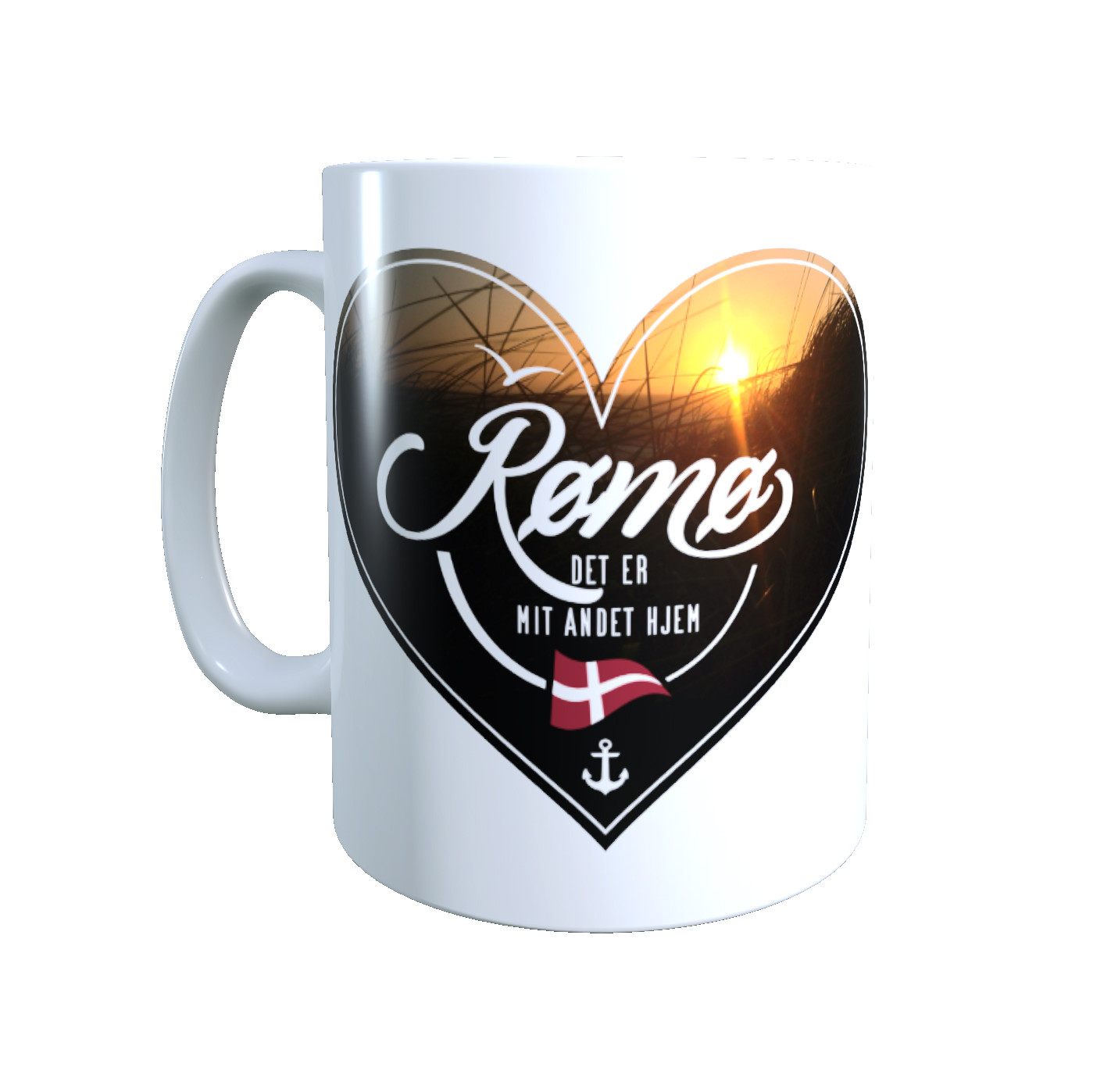 Dänemark - Meine zweite Heimat - Tasse "Rømø" Herzmotiv