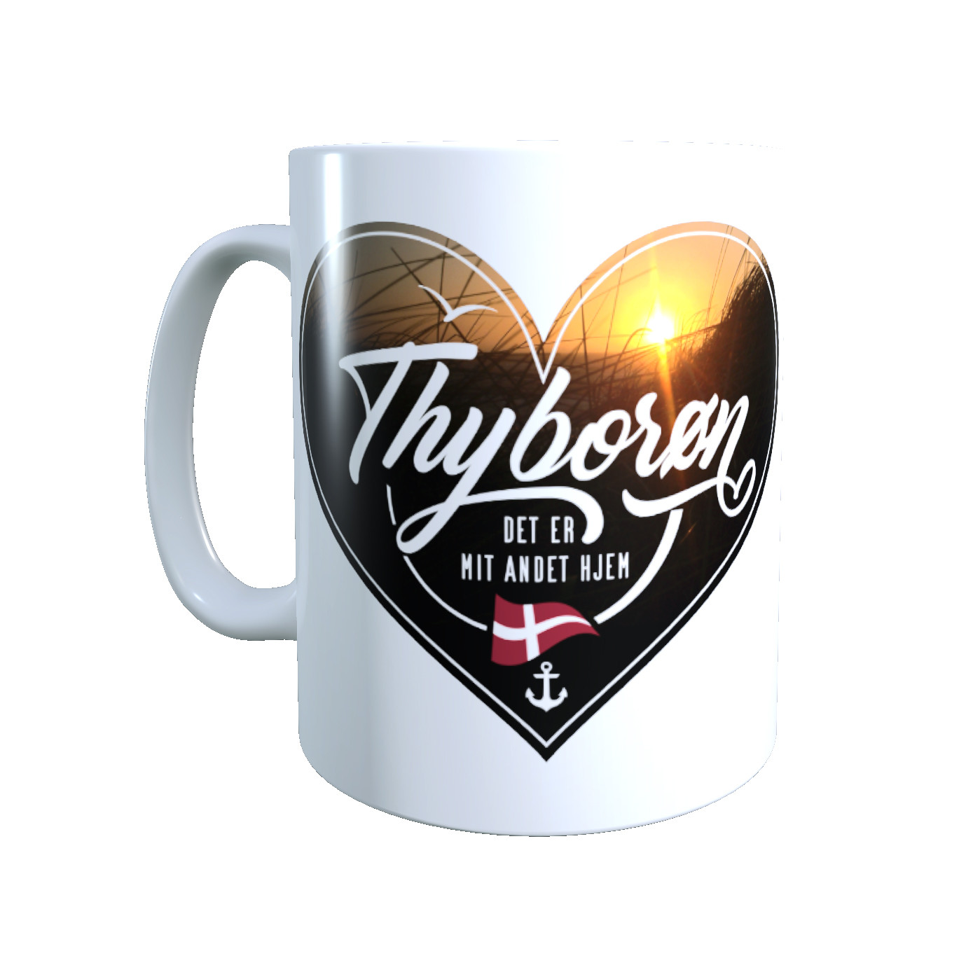 Dänemark - Meine zweite Heimat - Tasse "Thyborøn" Herzmotiv