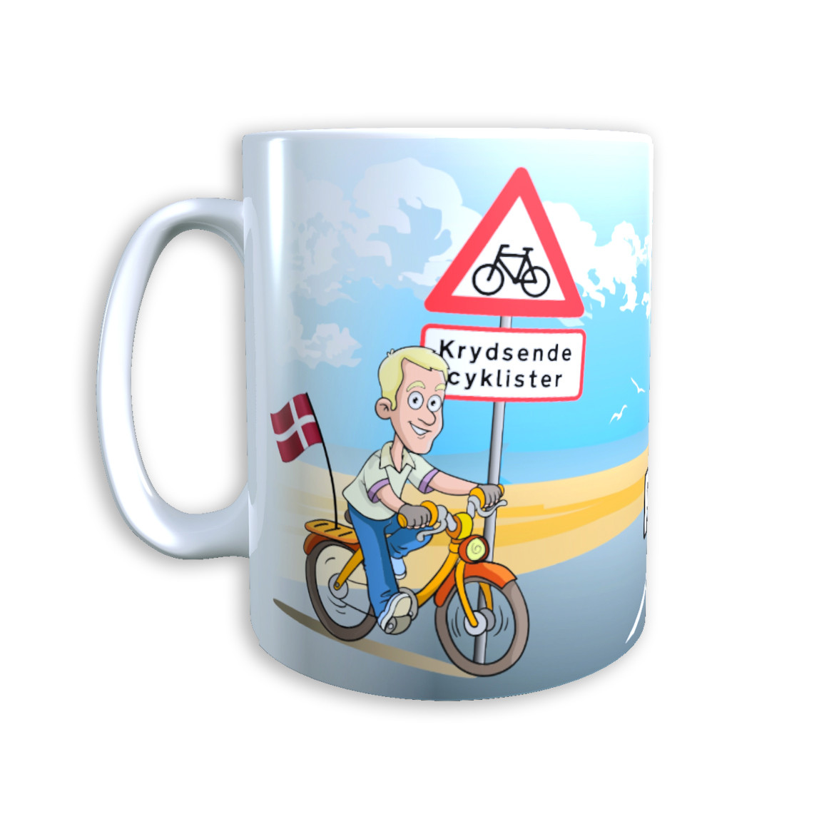 Tasse "Vater auf Fahrrad" - Dänemark mit Wunschname