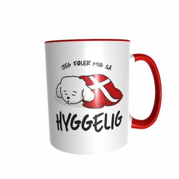 Hygge Hundetasse Pudel (weiß) Dänemark mit Wunschname