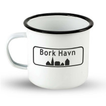 Emailletasse Ortsschild Dänemark "Bork Havn"