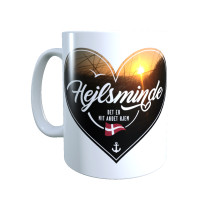 Dänemark - Meine zweite Heimat - Tasse "Hejlsminde" Herzmotiv