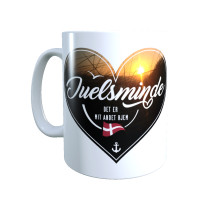 Dänemark - Meine zweite Heimat - Tasse "Juelsminde" Herzmotiv