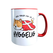 Hygge Miezetasse Munchkin (beige) Dänemark mit Wunschname