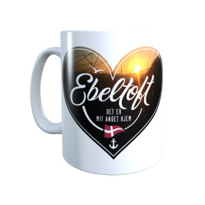 Dänemark - Meine zweite Heimat - Tasse "Ebeltoft" Herzmotiv