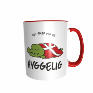 Hygge Tiertasse Krokodil Dänemark mit Wunschname